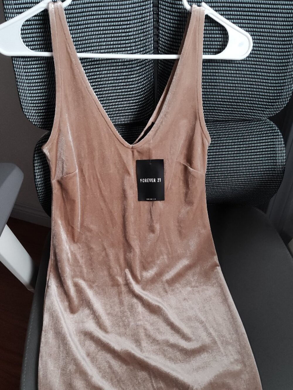 NWT Forever 21 Women's Tan velvet Dress size S